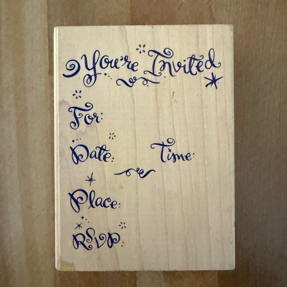 Rubber Stamp, Invitation style